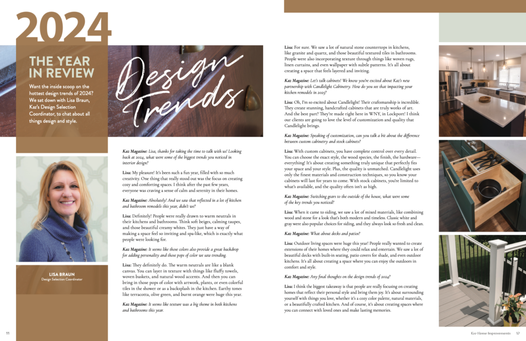 Kaz Home Improvements - Winter 2024 Magazine Design